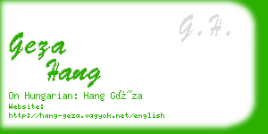 geza hang business card